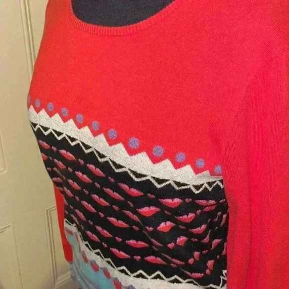 Marc Jacobs metallic cropped striped kiss heart sweater large - Picture 2 of 7